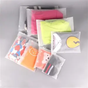 Logo imprimé personnalisé emballage de vêtements sac à fermeture éclair glissière fermeture à glissière t-shirt sous-vêtements givré mat vêtements sacs en plastique