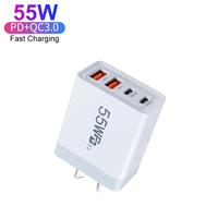 Chargeur rapide 55W 4 ports avec prise AU Australie, double PD 20W, adaptateur secteur USB-C, chargeur mural USB 2C2A pour Apple iPhone 13 14 15 Pro