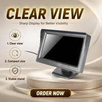 Moniteur LCD 4,3 pouces pour rétroviseur de voiture, caméra de recul, résolution 800x480, grand angle 120-170°, compatible universel, capteur de stationnement