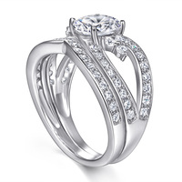 Lot de 3 bagues de mariage en argent Zircon pour femmes, ensemble de bijoux à la mode, Micro Set, 925
