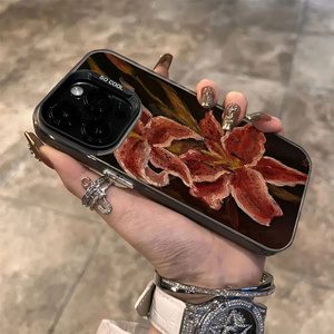 Coque de téléphone antichoc motif rétro peinture à l'huile fleur de lys pour <span class=keywords><strong>iPhone</strong></span> 16 15 14 17 Air Pro Max 16E 13 12 11 7 8 <span class=keywords><strong>SE</strong></span> <span class=keywords><strong>2022</strong></span> - Product Image 4