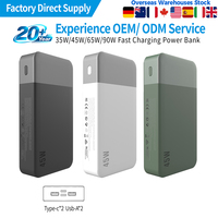 Batterie externe portable personnalisée la moins chère 35W 45W 65W 10000mAh 20000mAh, Power Bank mince pour smartphone, idéale pour les voyages en extérieur
