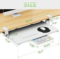 Plateau de clavier de Table d'angle droit ergonomique de bureau sous le bureau avec pince en C réglable plateau de souris de clavier d'ordinateur