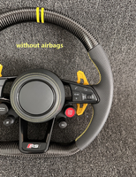 Volant personnalisé R8, cuir véritable, double marqueur d'alignement jaune, prend en charge la personnalisation sur mesure pour Audi