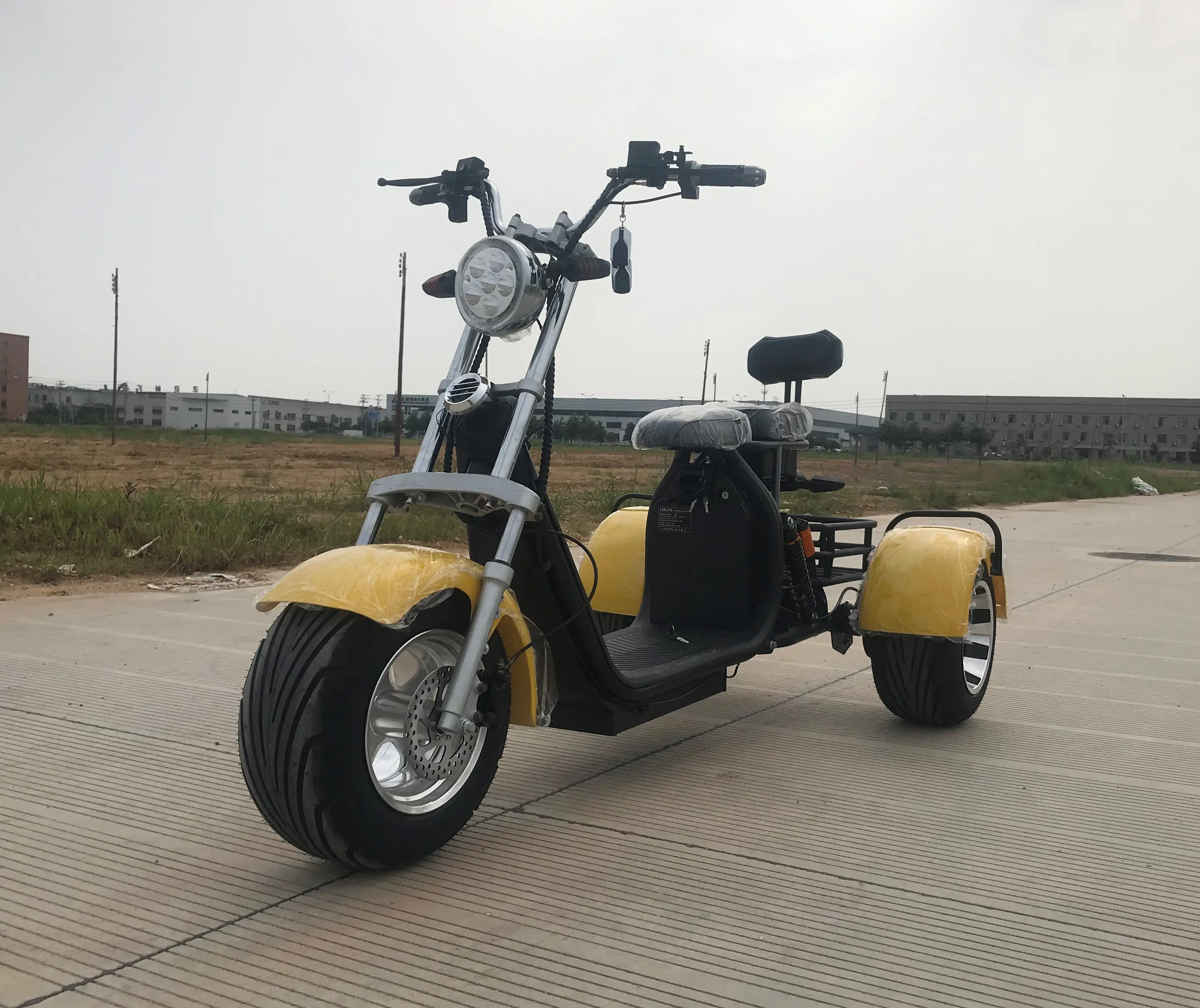 Terbaik Super September Desain Baru Pabrik Penjualan Langsung 60V 1000W Hot Gaya Threel Roda Electric Scooter Citycoco