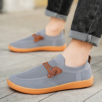 Chaussures bateau en maille respirante pour hommes, légères, à semelle souple en caoutchouc, mocassins décontractés pour la marche quotidienne