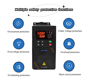Variateur de fréquence monophasé AC 220 V série RIQNO B320 de 3 kW, 4 kW et 5,5 kW pour pompe, ventilateur et moteur VFD - Puissance nominale - Product Image 1