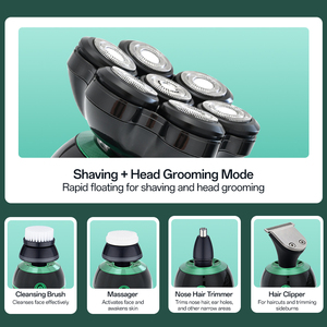 Baldhead Shaver 6 in1 Nasen schneider Facial Clean Bart Herren Elektro rasierer Koteletten Rasier maschine Kit Herren Rasierer - Product Image 3