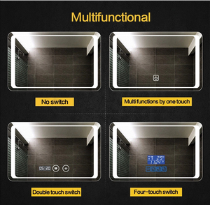 Espejo LED <span class=keywords><strong>de</strong></span> pared moderno para <span class=keywords><strong>baño</strong></span> con Interruptor táctil inteligente <span class=keywords><strong>antivaho</strong></span> con visualización <span class=keywords><strong>de</strong></span> temperatura y tiempo - Product Image 5