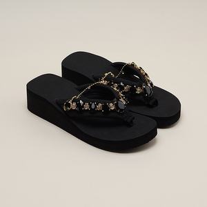 Zapatos de mujer 2025, suela exterior de 4 cm de grosor con brillantes diamantes de imitación, elegantes, modernos y versátiles para sandalias de playa - Product Image 3