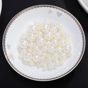 Perles rouges vives, perles blanches brillantes, rondes, à trou droit, perles dispersées pour la fabrication de bijoux artisanaux DIY, accessoires - Product Image 3