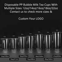Solución para Bebidas para Llevar, Vasos Desechables de Plástico para Té de Burbujas de 500 ml y 700 ml con Tapas y Pajitas para Entrega de Múltiples Vasos