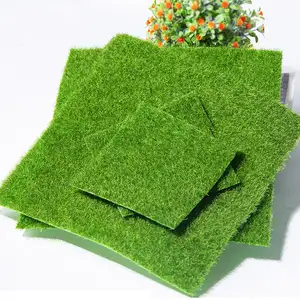 Pastizales artificiales, césped, césped, plantas verdes DIY para decoración de jardín, suministros de modelos de construcción, bolsa de plástico Opp, Color verde