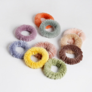 Élastique en fausse fourrure pour filles, joli bandeau élastique en caoutchouc, corde élastique, accessoires pour cheveux, <span class=keywords><strong>chouchou</strong></span> en fourrure - Product Image 2