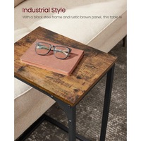 Tables d'appoint pour salon, table d'appoint convertible en forme de C de luxe, petite table basse moderne avec cadre en bois