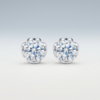 Boucles d'oreilles clous classiques pour femme en argent sterling 925 avec moissanite solitaire taille brillant rond à 4 griffes, couleur D, pureté VVS1, pour usage quotidien