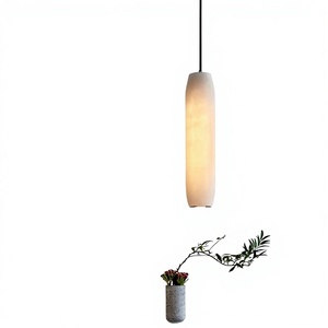 Suspension LED minimaliste en marbre naturel espagnol et fer forgé, style nordique simple et luxueux, pour chambre à coucher - Product Image 1