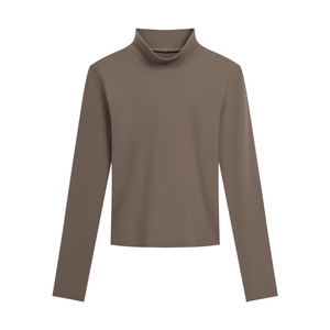 T-shirt pour femme, coupe classique, <span class=keywords><strong>col</strong></span> roulé, basique, manches longues, sous-vêtement - Product Image 6