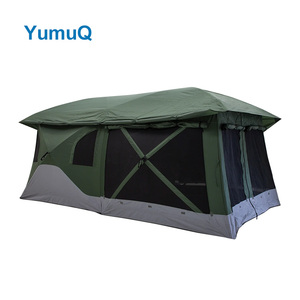 YumuQ Gazebo <span class=keywords><strong>Toile</strong></span> Auvent Écran <span class=keywords><strong>Moustiquaire</strong></span> Polyester Oxford Étanche Hub Tente avec Parois Latérales - Product Image 1