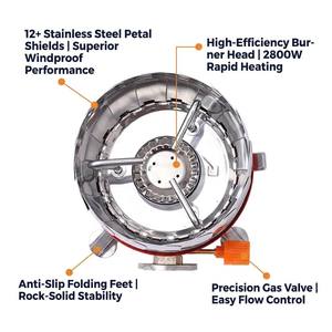 Mini Estufa de Gas Plegable para Exteriores, 2800W, Resistente al Viento, Quemador de <span class=keywords><strong>Butano</strong></span>, Certificación CE, OEM/ODM Disponible - Product Image 4