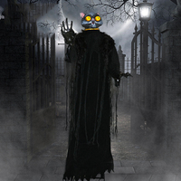 Nouveauté 2024 : Accessoires de décoration d'Halloween animatroniques grandeur nature pour maison hantée, électriques, d'horreur, faits main