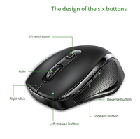 Accessoires pour ordinateur de bureau, ordinateur portable professionnel, souris sans fil 2,4 G à batterie, 1200 dpi, 6 boutons