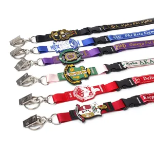 Fabrieksprijs Gepersonaliseerde Custom Sublimatie Polyester Promotionele Lanyard Kaarthouder Trendy Lanyards Met Logo Op Maat