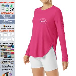 Femmes Basics <span class=keywords><strong>T</strong></span>-shirts À Manches Longues D'entraînement Soleil Chemise En Plein Air Gym Randonnée Tops Séchage Rapide Léger Personnalisé Sérigraphie Logo - Product Image 1