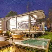 Cápsula de Lujo Estilo Europeo para Hotel, Cama Contenedor Prefabricada y Móvil para Exterior, Cabaña de Acero para Villa