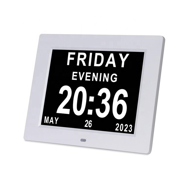 WiFi-enabled 7-Inch Large Screen Digital Calendar Clock Alarm With Backlight Modern Design for Elderly People