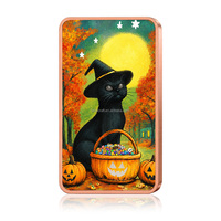Faible MOQ Barres de cuivre de 1 once .999, motif Chat noir, Fantôme, Citrouille, imprimées en couleur UV, barres de cuivre de collection d'Halloween à vendre