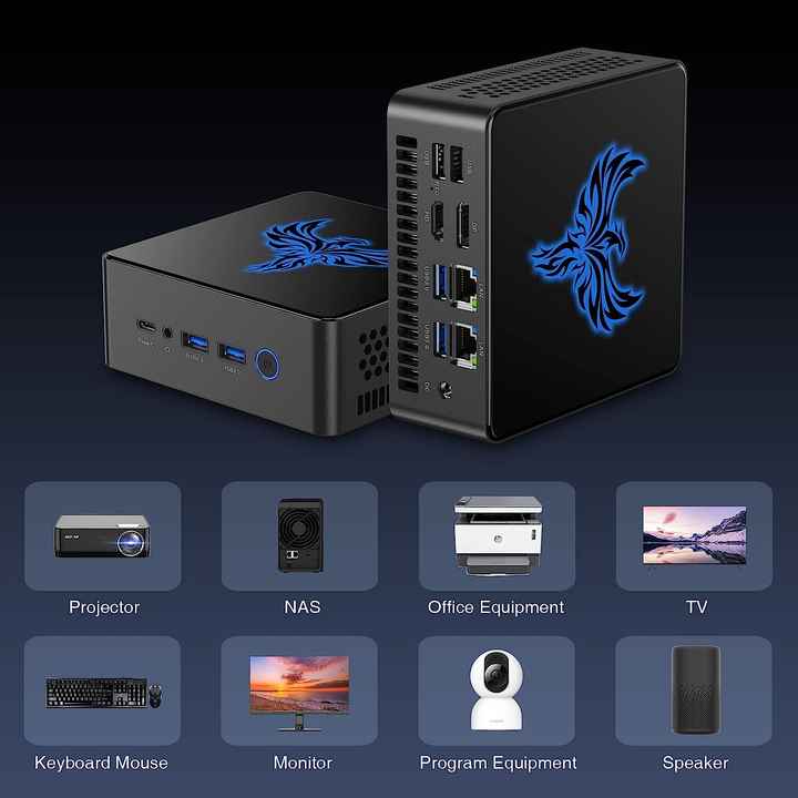 Mini Gaming PC with AMD R7 7840HS, 16GB DDR5, 512GB SSD