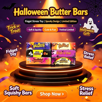 Jouet Squishy Halloween en forme de beurre pour garçons de 14 ans et plus, en TPE, à remontée lente, anti-stress, cadeau de fête, vente en gros