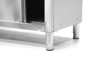 Armoire de cuisine, équipement de restaurant, table en acier inoxydable avec porte coulissante
