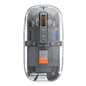 M136 Transparent <b>Wireless</b> <b>Mouse</b> 2.4G Rechargeable Magnetic Lid Office <b>Laptop</b> Use - Product Image 2