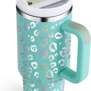 40oz Tumbler with Lid and <b>Straw</b> <b>Reusable</b> Proof Double Wall Insulated Stainless Steel Water Bottle Sublimation Tumbler Mug - Product Image 3