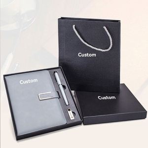 Coffrets cadeaux promotionnels pour petites entreprises, bloc-notes en cuir et stylo personnalisés pour le Nouvel An, remerciements aux clients VIP, papeterie de bureau - Product Image 1