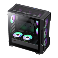 GAMEMAX Casing Komputer Desktop 360Mm, Casing Komputer Gaming Pendingin Air Cair Menara Ventilasi Stereoskopik