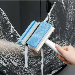 Brosse de nettoyage murale pour salle de bain, double face, microfibre, manche en plastique, pour le nettoyage des carreaux et du verre - Product Image 2