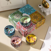 Boîtes à bougies vides avec couvercle, porte-mèches ronds en fer blanc pour la fabrication de bougies, pots à bougies avec de jolis motifs