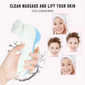 Brosse nettoyante électrique pour le visage 5 en 1, étanche, avec têtes rotatives rechargeables par USB pour un nettoyage en profondeur et une exfoliation - Product Image 2
