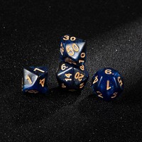 Ensemble de dés polyédriques D&D RPG de haute qualité, personnalisables avec logo, bleu profond nébuleuse étoilée, D4 D6 D8 D10 D12 D20 D30 D60 D100, vente en gros