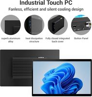 Panel PC Táctil Industrial Todo en Uno de 15.6 Pulgadas, Computadora Integrada sin Ventilador, Windows 11 Pro N5095, 8 GB de RAM, 128 GB de ROM, Negro