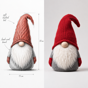 Gonks scandinaves de Noël lestés avec bonnets tricotés, peluches douces Tomte nordiques pour la décoration des fêtes d'hiver, elfes en peluche en gros - Product Image 3