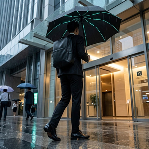 Creative Wide-Strap Semi-Automatic Three-Fold Business Men's <b>Umbrella</b> Multi-Rib Thickened <b>Large</b> Size Custom Business Gifts - Product Image 4
