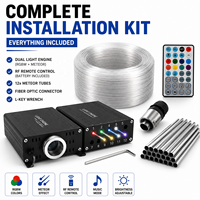 Kit de plafonnier à fibres optiques 25W RGBW avec 600 étoiles et 12 canaux de météores