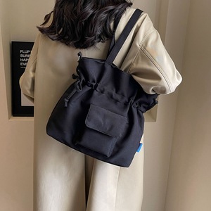 Korean-Style Zipper Closure Solid Color <b>Canvas</b> Women's Shoulder/Crossbody Tote <b>Bag</b> Casual Handheld Underarm Winter Tanjing - Product Image 4