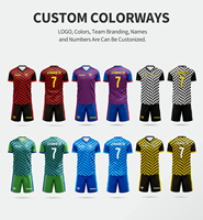 Maillot de football respirant en polyester par des fabricants de vêtements de sport avec impression par sublimation intégrale pour les tenues d'équipe de match sportif