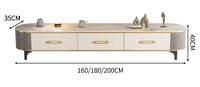 Meuble TV, console TV, 3 tiroirs, tables basses, plateau en marbre synthétique, meubles de salon, meubles de salle à manger