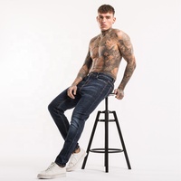 Organiseurs de jeans en denim Gingtto pour hommes, jeans à taille haute, coupe slim, jeans pour hommes originaux